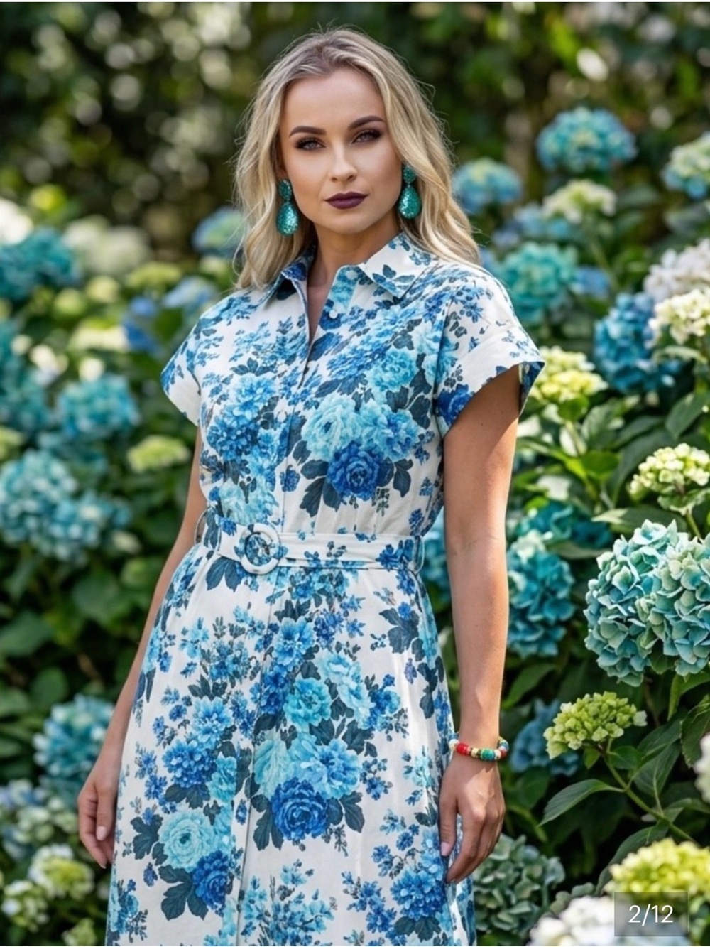 Tuckernuck Chloe wild zinnia linen Floral Collared Midi Dress